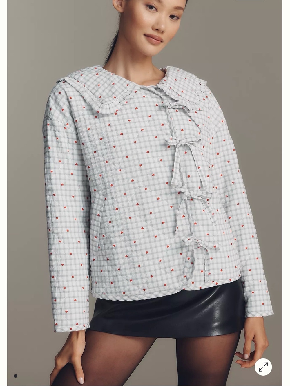 NWT Anthropologie Maeve Hazel Heart Print Quilted Jacket Size S $168